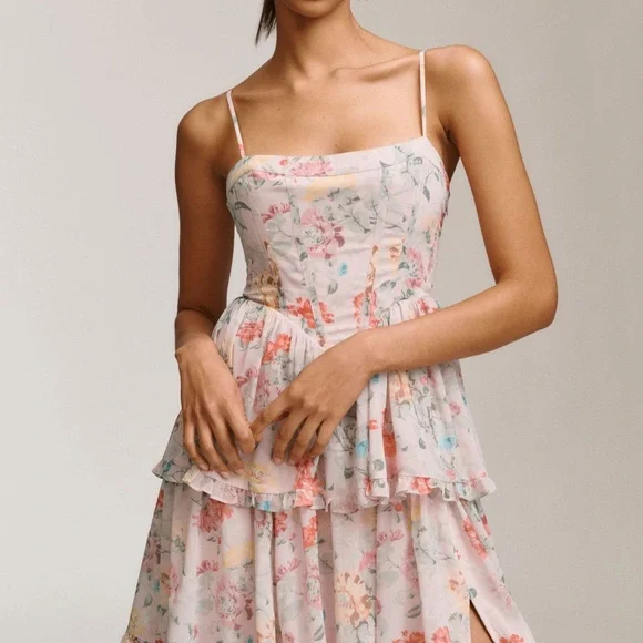 Anthropologie BHLDN Floral Tiered Maxi Dress - Picture 2 of 3
